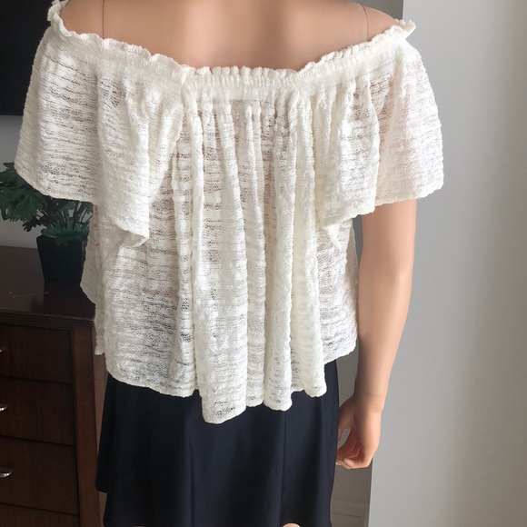 FREE PEOPLE OPEN STITCH CROPPED KNIT IN IVORY - Picture 5 of 7